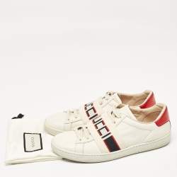 Gucci Cream Leather Logo Band Ace Sneakers Size 36