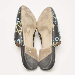 Gucci Black Leather Ghost Print Horsebit Princetown Flat Mules Size 41