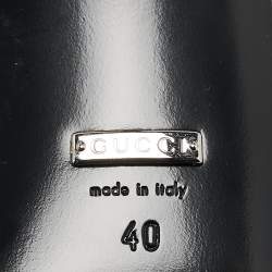 مملوكة مسبقًا Gucci Blue GG Embellished Mesh and Leather Slingback Pumps Size 40