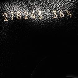 Pre Owned Gucci Black Leather Riding Mid Calf  Boots Size 36.5