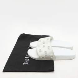 Gucci White Rubber GG Slide Sandals Size 38
