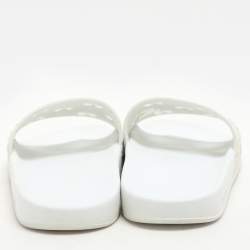 Gucci White Rubber GG Slide Sandals Size 38