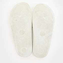 Gucci White Rubber GG Slide Sandals Size 38