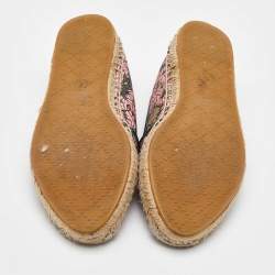 Gucci Multicolor Bengal Tiger Print GG Supreme Canvas Pilar Espadrille Flats Size 38
