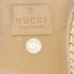 Gucci Yellow Matelassé Leather GG Marmont Espadrille Flats Size 37.5