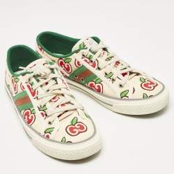 Gucci Multicolor GG Apple Canvas Tennis 1977 Sneakers Size 39