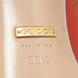 Gucci Red Patent Leather Jolene Peep Toe Pumps Size 39.5