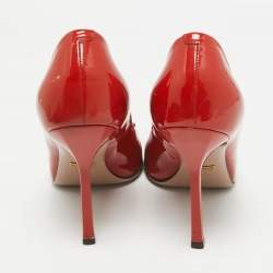 Gucci Red Patent Leather Jolene Peep Toe Pumps Size 39.5
