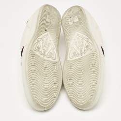 Gucci Off White/Red Leather Ace Stripe Sneakers Size 36.5