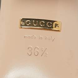 Pre Owned Gucci Black Leather GG Marmont Ankle Strap Sandals Size 36.5