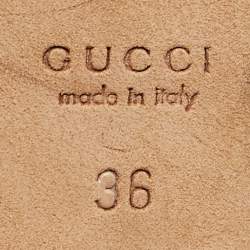 مملوكة مسبقًا Gucci Black Patent Leather Bamboo Ankle Strap Sandals Size 36