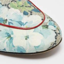 Gucci Multicolor GG Supreme Canvas Blooms Horsebit Princetown Flat Mules Size 39.5