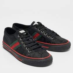 Gucci Black GG Canvas Tennis 1977 Sneakers Size 38.5