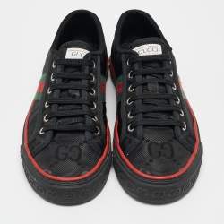 Gucci Black GG Canvas Tennis 1977 Sneakers Size 38.5