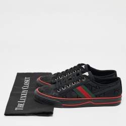 Gucci Black GG Canvas Tennis 1977 Sneakers Size 38.5