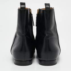 Gucci Black Leather  Horsebit Ankle Boots Size 39