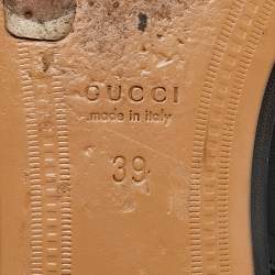 Gucci Black Leather  Horsebit Ankle Boots Size 39