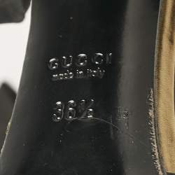 Gucci Black Patent Leather T- Strap Sandals Size 36.5