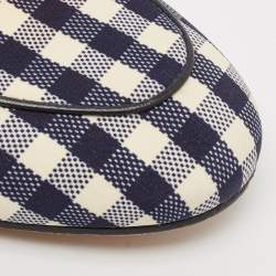 Gucci Black/White Canvas and Leather Princetown Mules Sandals Size 38