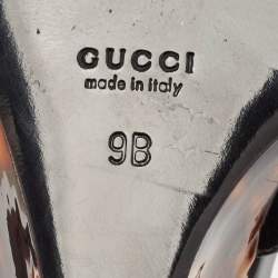 مملوكة مسبقًا Gucci Black Patent Leather Slingback Wedge Sandals Size 39