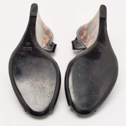 مملوكة مسبقًا Gucci Black Patent Leather Slingback Wedge Sandals Size 39