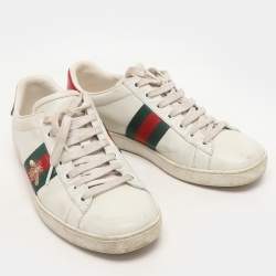 Gucci White Leather Ace Low Top Sneakers Size 38