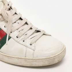 Gucci White Leather Ace Low Top Sneakers Size 38