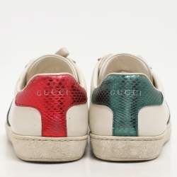 Gucci White Leather Ace Low Top Sneakers Size 38
