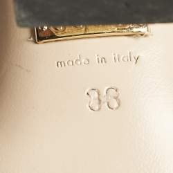 مملوكة مسبقًا Gucci Metallic Gold Leather Marmont GG Fringe Mule Sandals Size 36