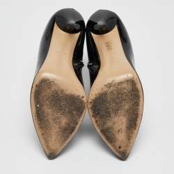 Gucci Black Patent Leather Pointed Toe Ankle Length Boots Size 40