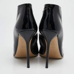 Gucci Black Patent Leather Pointed Toe Ankle Length Boots Size 40