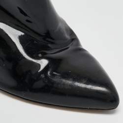 Gucci Black Patent Leather Pointed Toe Ankle Length Boots Size 40