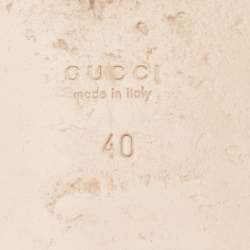 Gucci Cream Leather GG Cut Out Flat Slides Size 40