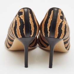 Gucci Beige Black/Black Calf Hair Pointed Toe Pumps Size 36.5