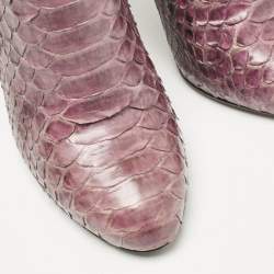 Gucci Purple Python Leather Knee Length Boots Size 39