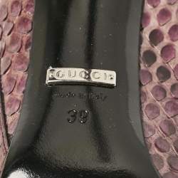 Gucci Purple Python Leather Knee Length Boots Size 39