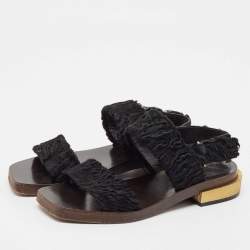 Pre Owned Gucci Black Velvet Slingback Sandals Size 37