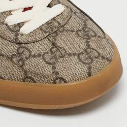 Gucci x Adidas Beige GG Supreme Canvas Gazelle Sneakers Size 38