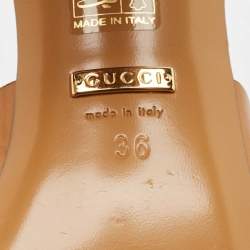 Gucci Tan Leather Crisscross Ankle Strap Sandals Size 36