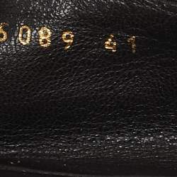 Pre Owned Gucci Brown Leather Logo Tassel Ballet Flats Size 41