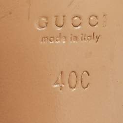 Gucci Dark Green Patent Leather Metal T-Strap Sandals Size 40