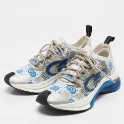 Pre Owned Gucci Multicolor Fabric and Rubber Lace Up Sneakers Size 36