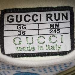 Pre Owned Gucci Multicolor Fabric and Rubber Lace Up Sneakers Size 36