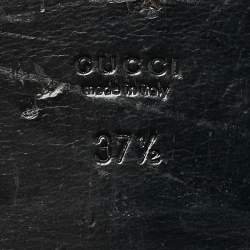 Pre Owned Gucci Black Leather Bee Embroidered Queercore  Monk Strap Loafers Size  37.5