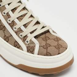 Gucci Beige GG Canvas Tennis 1977 Treck Sneakers Size 39