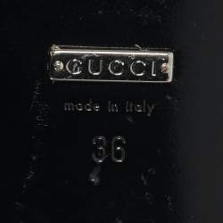 Pre Owned Gucci Red Patent Leather Horsebit Slip On Loafers Size 36