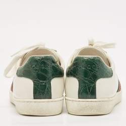 Gucci White Leather Web Ace Sneakers Size 38