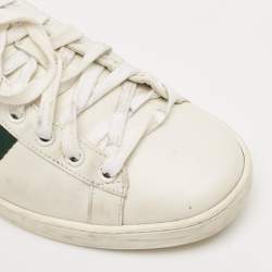 Gucci White Leather Web Ace Sneakers Size 38
