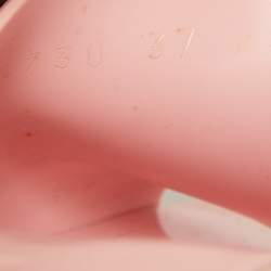Gucci Pink Rubber Embossed Logo Slide Sandals Size 37