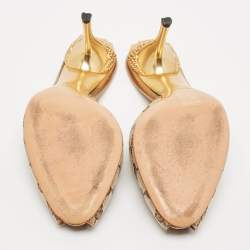 Gucci Beige GG Canvas Studded Heel Peep Toe Mules Size 39.5